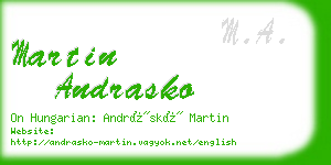 martin andrasko business card